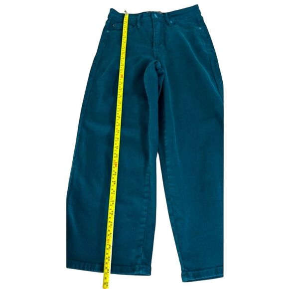 Judy Blue High Waist Wide Leg Garment Dyed Crop Jeans Teal - Picture 6 of 8